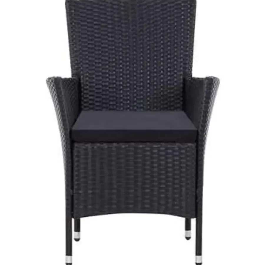 vidaXL - Tuinset - Zwart - Poly rattan - 190 cm tafellengte