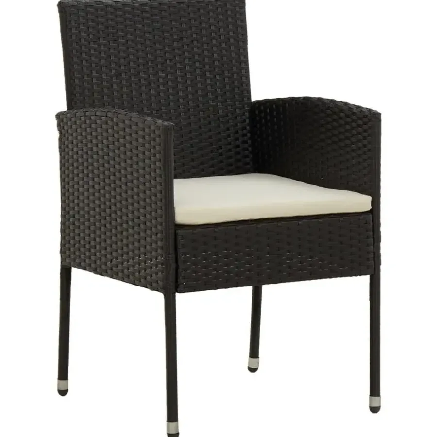 Tuinsets-vidaXL - Tuinset - Zwart - Poly rattan