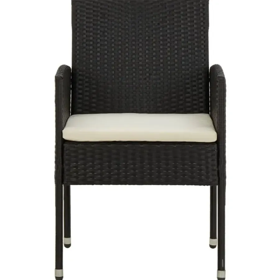 Tuinsets-vidaXL - Tuinset - Zwart - Poly rattan