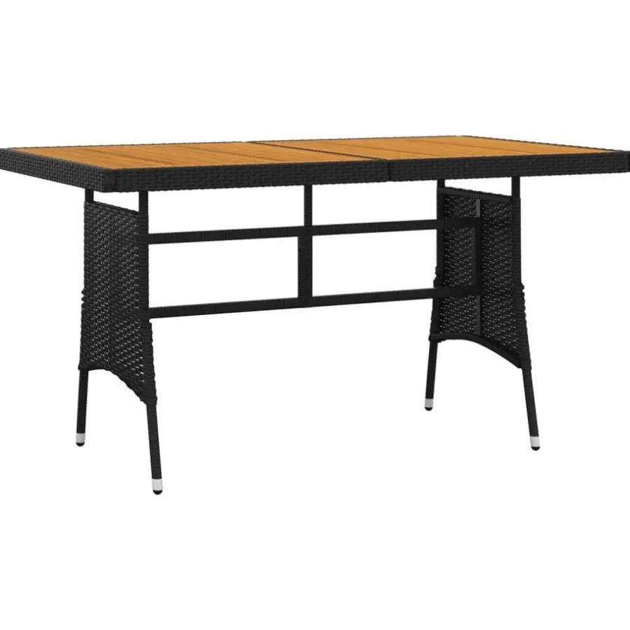 Tuinsets-vidaXL - Tuinset - Zwart - Poly rattan