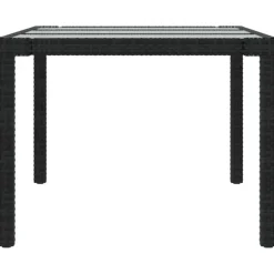 vidaXL - Tuinset - Zwart - Poly rattan - 7 stuks - Met kussens