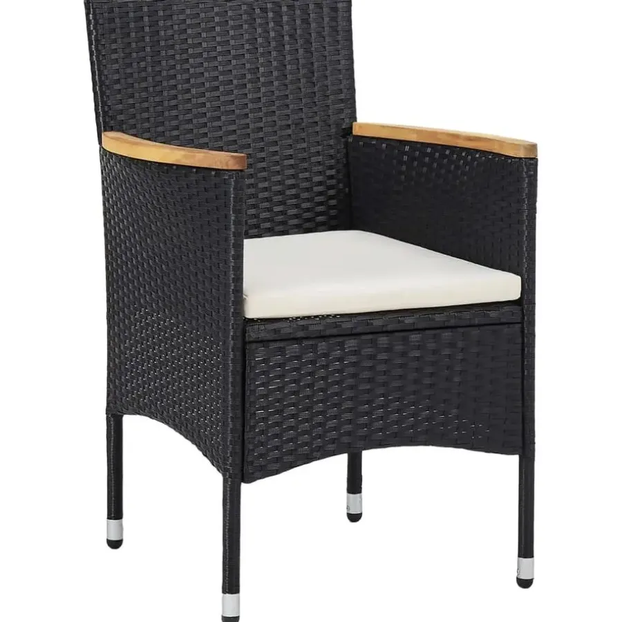 vidaXL - Tuinset - Zwart - Poly rattan - 3 stuks
