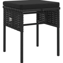 vidaXL - Tuinset - Zwart - Poly rattan - 6 stuks - Met kussens