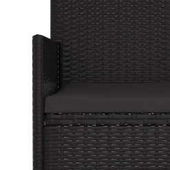 vidaXL - Tuinset - Zwart - Poly rattan - 6 stuks - Met kussens