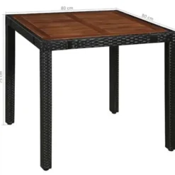 Tuinsets-vidaXL - Tuinset - Zwart - Poly rattan