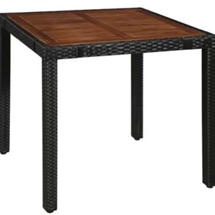 Tuinsets-vidaXL - Tuinset - Zwart - Poly rattan