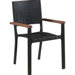 Tuinsets-vidaXL - Tuinset - Zwart - Poly rattan