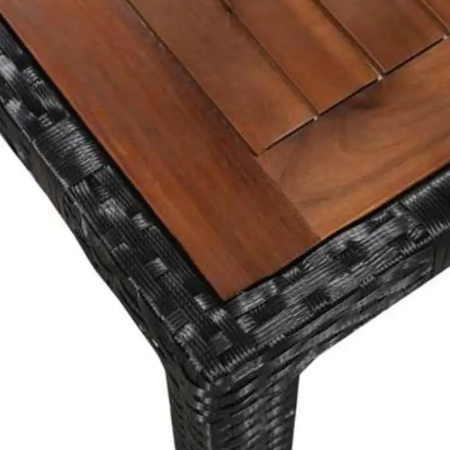 Tuinsets-vidaXL - Tuinset - Zwart - Poly rattan