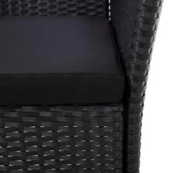 vidaXL - Tuinset - Zwart - Poly rattan - 150 cm tafellengte