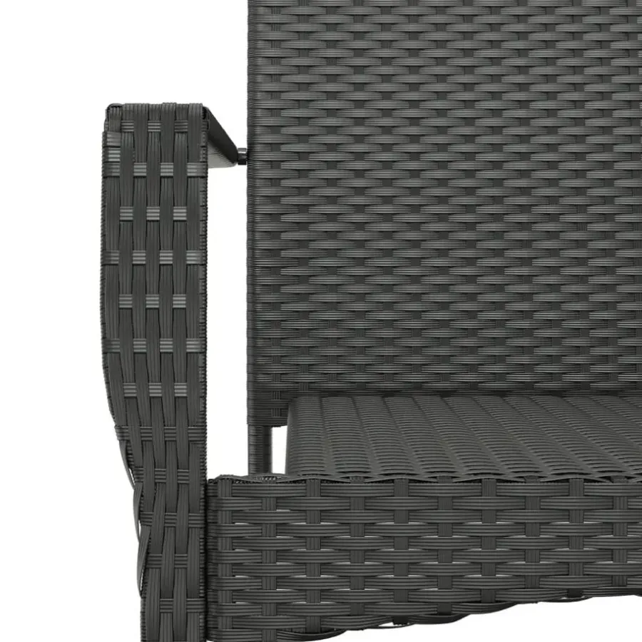 Tuinsets-vidaXL - Tuinset - Zwart - Poly rattan - 190 cm - 7 stuks - Met kussens