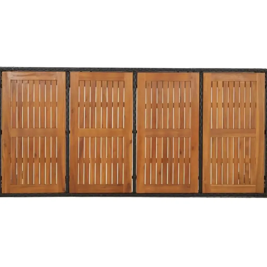Tuinsets-vidaXL - Tuinset - Zwart - Poly rattan - 190 cm - 7 stuks - Met kussens
