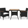 vidaXL - Tuinset - Zwart - Poly rattan