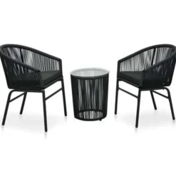 Bistro- & Balkonsets-vidaXL - Tuinset - Zwart - Polyetheen