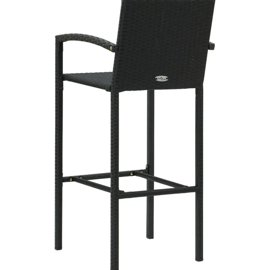 Tuinsets-vidaXL - Tuinset - Zwart - Poly rattan