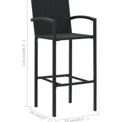 Tuinsets-vidaXL - Tuinset - Zwart - Poly rattan