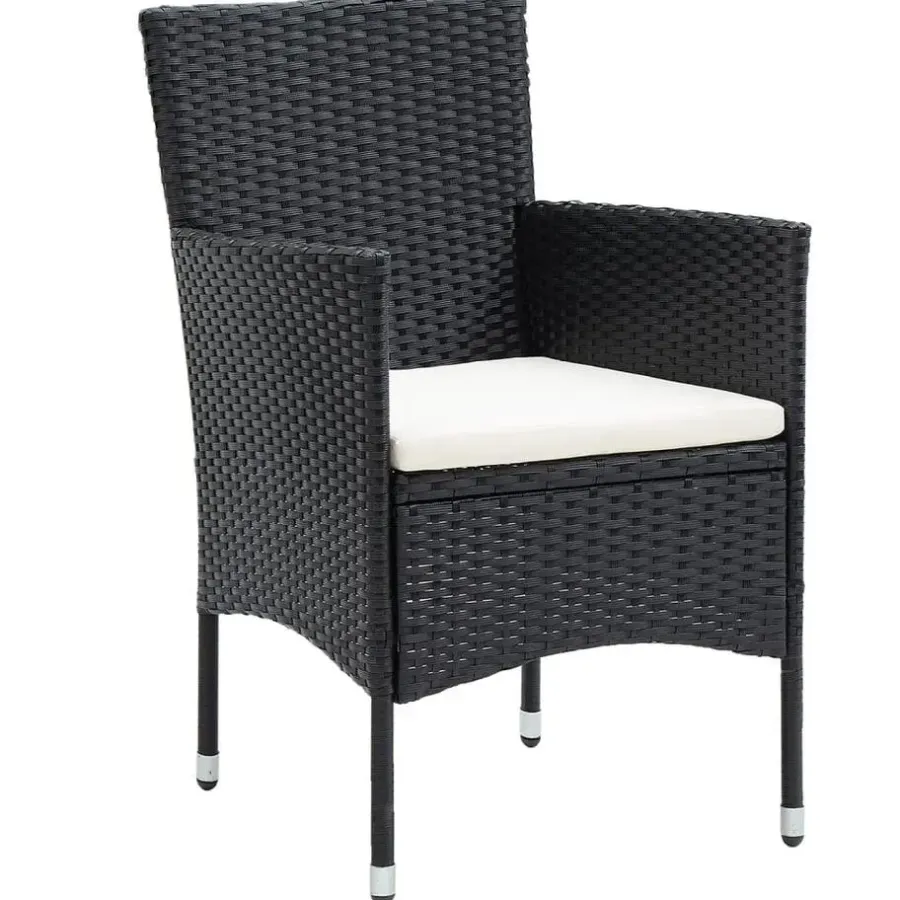Bistro- & Balkonsets-vidaXL - Tuinset - Zwart - Poly rattan - 3 stuks
