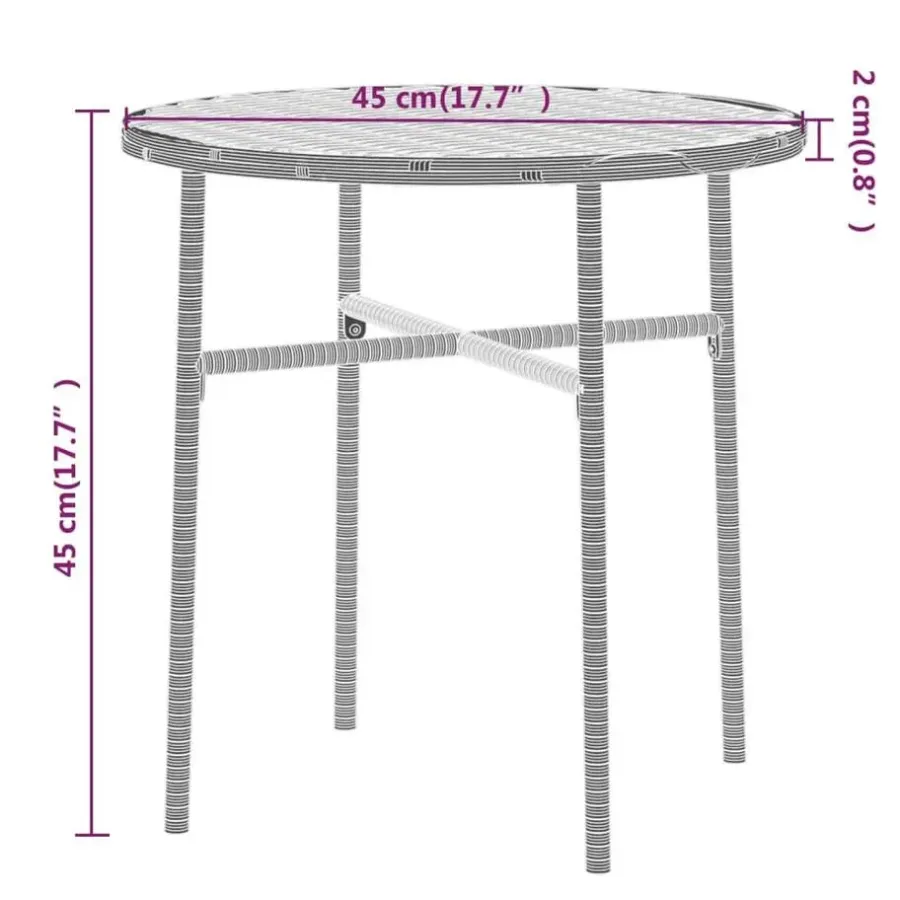 Bistro- & Balkonsets-vidaXL - Tuinset - Zwart - Poly rattan - 3 stuks