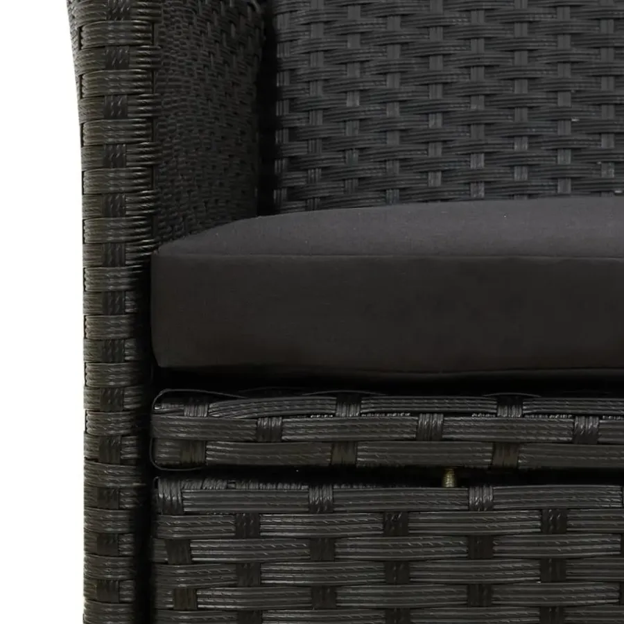 Tuinsets-vidaXL - Tuinset - Zwart - Poly rattan - 190 cm tafellengte