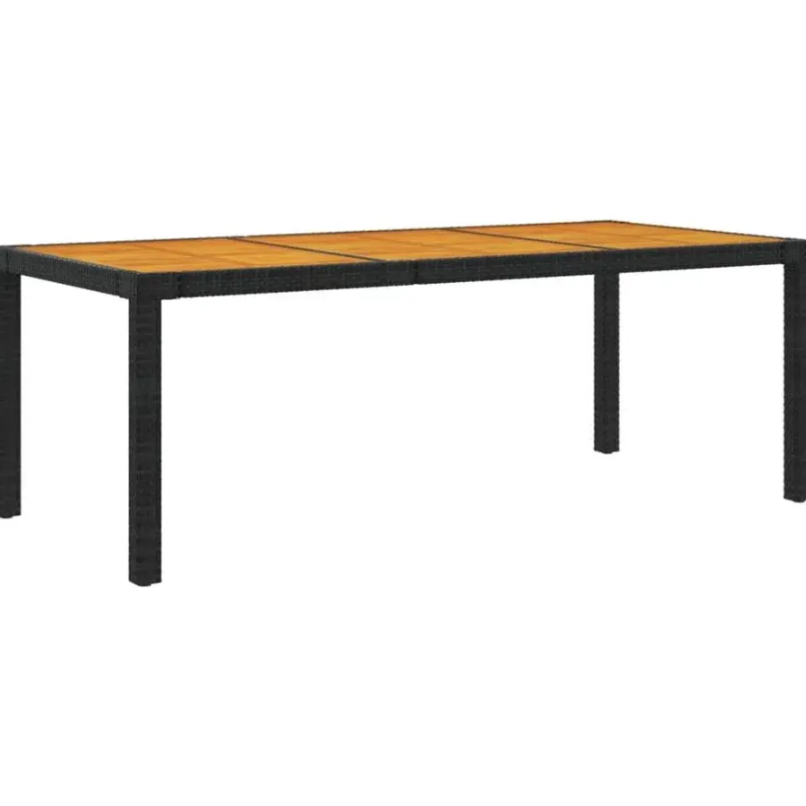 Tuinsets-vidaXL - Tuinset - Zwart - Poly rattan - 190 cm tafellengte