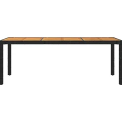 Tuinsets-vidaXL - Tuinset - Zwart - Poly rattan - 190 cm tafellengte
