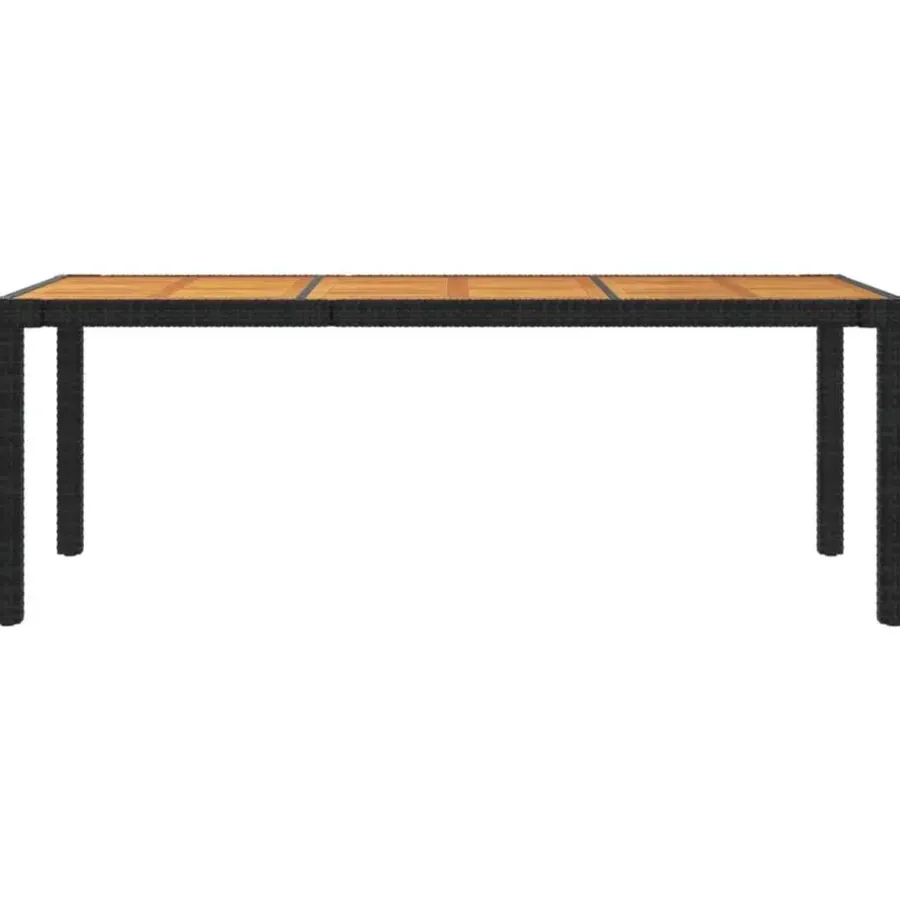 Tuinsets-vidaXL - Tuinset - Zwart - Poly rattan - 190 cm tafellengte