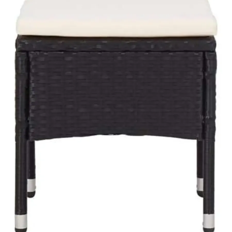 Tuinsets-vidaXL - Tuinset - Zwart - Rattan