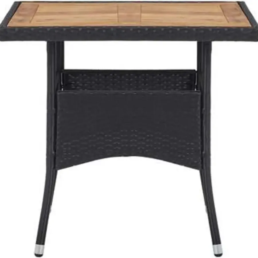 Tuinsets-vidaXL - Tuinset - Zwart - Rattan