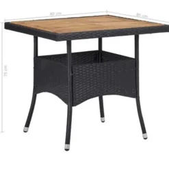 Tuinsets-vidaXL - Tuinset - Zwart - Rattan