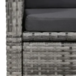 vidaXL - Tuinset grijs - 4 verstelbaar stoelen & 150x90 cm tafel - Poly rattan