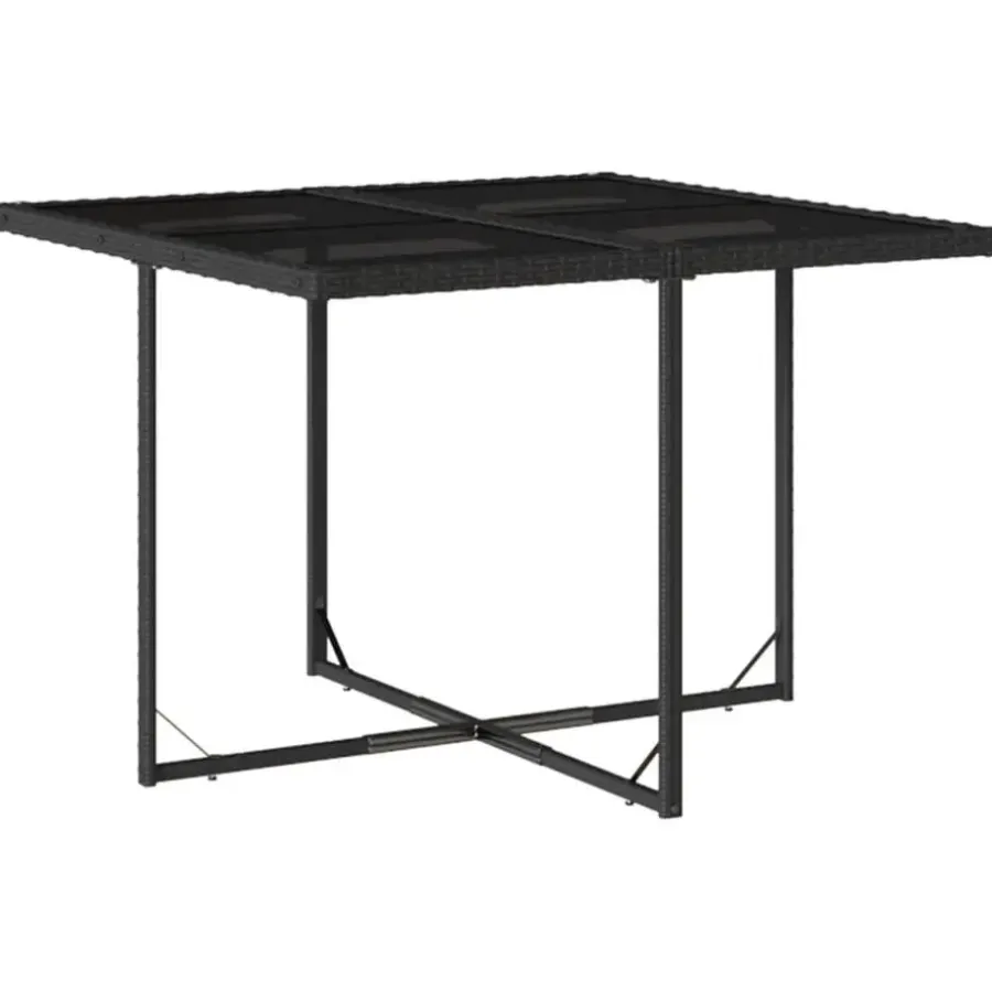Tuinsets|Tuinsets-vidaXL - Tuinset zwart kussens - Zwart - PE rattan - 110x106 cm - 5 stuks