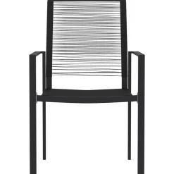 vidaXL - Tuinset zwart PVC rattan en staal - 140x70 cm - 7 stuks
