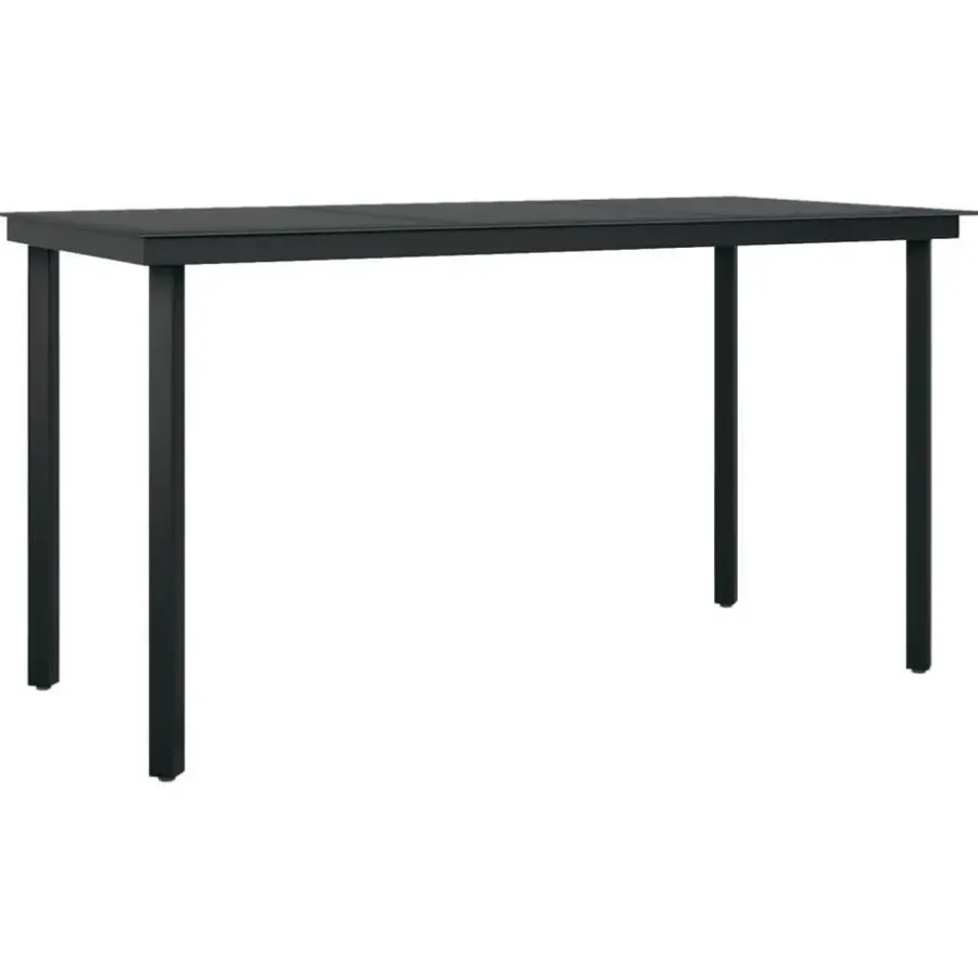 vidaXL - Tuinset zwart PVC rattan en staal - 140x70 cm - 7 stuks
