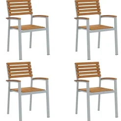 Tuinstoelen-vidaXL - Tuinstoel - Bruin - Massief acaciahout - 56 x 57 x 87cm