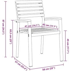 Tuinstoelen-vidaXL - Tuinstoel - Bruin - Massief acaciahout - 56 x 57 x 87cm