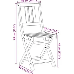 vidaXL - Tuinstoel - Bruin - Massief acaciahout - 36 x 46 x 86cm