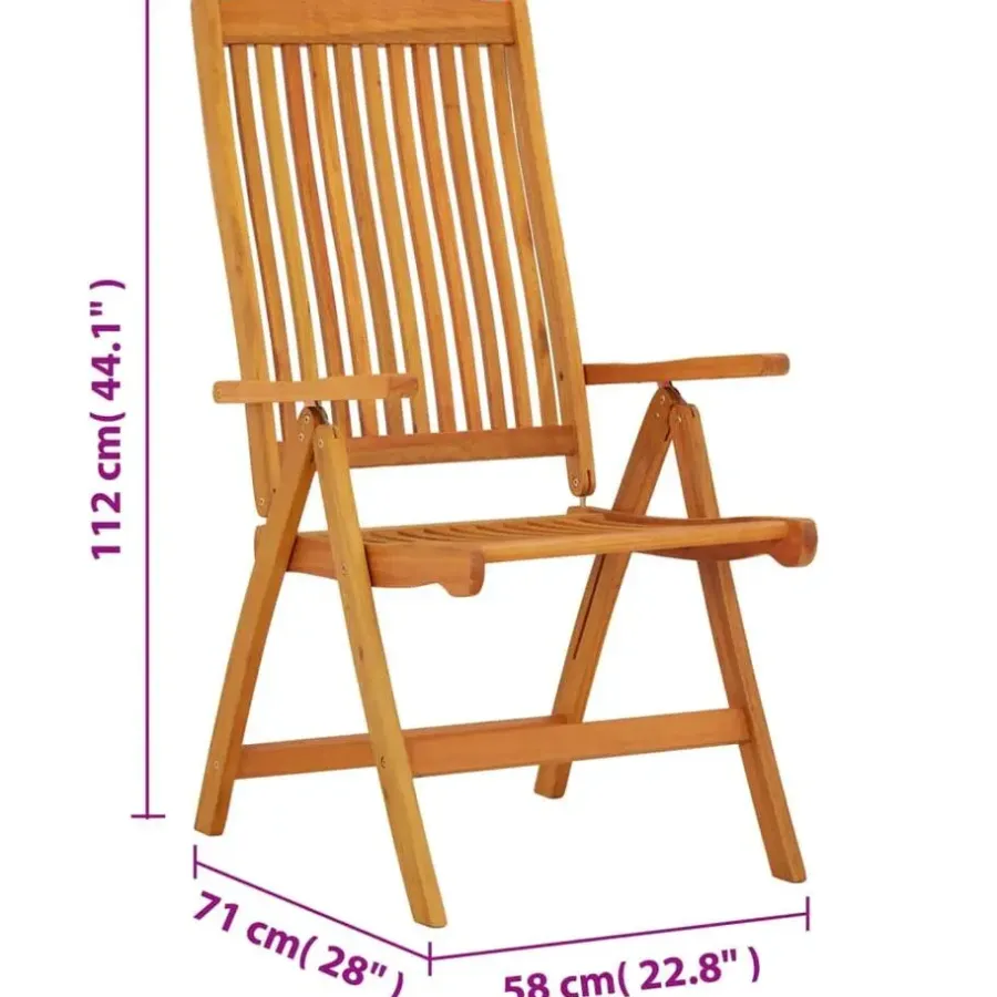 Tuinstoelen-vidaXL - Tuinstoel - Bruin - Eucalyptushout - 2 stuks - Inklapbaar