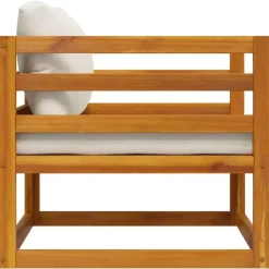 vidaXL - Tuinstoel - Crème - Acaciahout - Met kussens