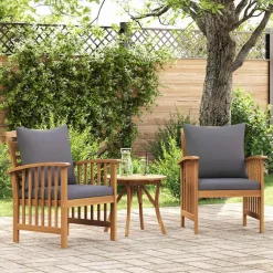 Tuinstoelen-vidaXL - Tuinstoel - Grijs - Hout