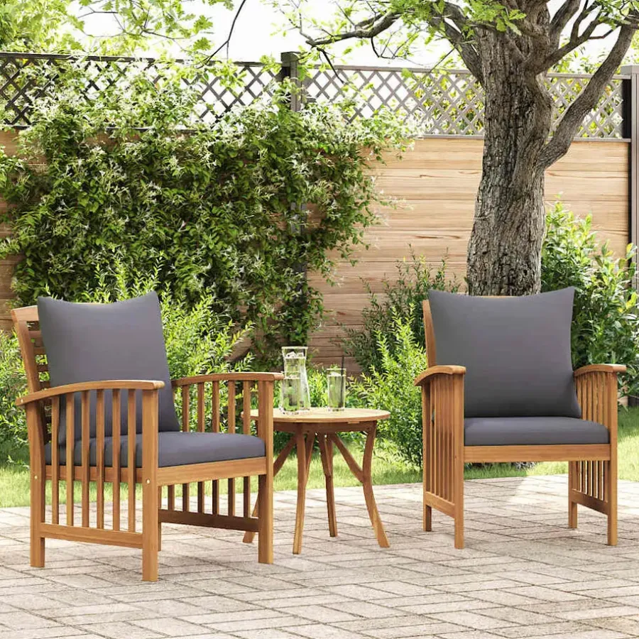 Tuinstoelen-vidaXL - Tuinstoel - Grijs - Hout