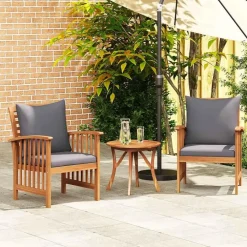 Tuinstoelen-vidaXL - Tuinstoel - Grijs - Hout