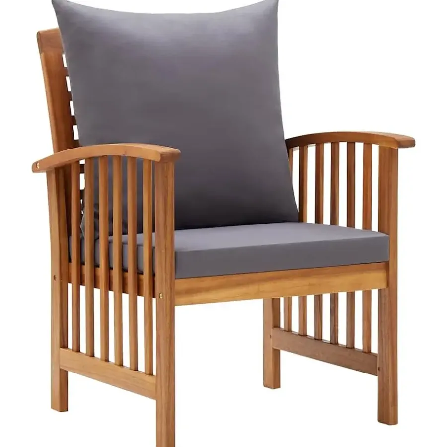 Tuinstoelen-vidaXL - Tuinstoel - Grijs - Hout