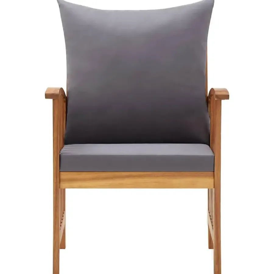 Tuinstoelen-vidaXL - Tuinstoel - Grijs - Hout
