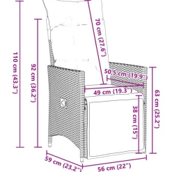 vidaXL - Tuinstoel - Grijs - Poly rattan