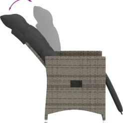 vidaXL - Tuinstoel - Grijs - Poly rattan