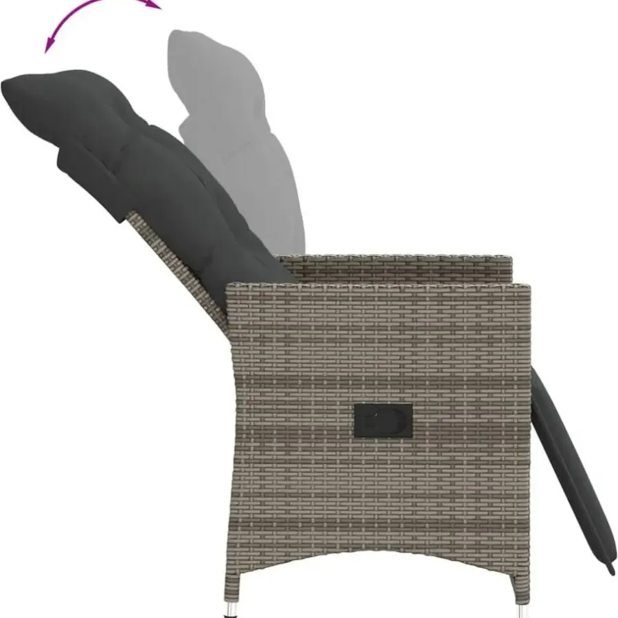 vidaXL - Tuinstoel - Grijs - Poly rattan