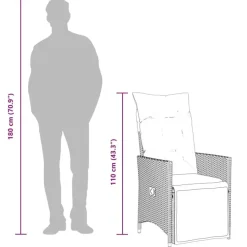vidaXL - Tuinstoel - Grijs - Poly rattan