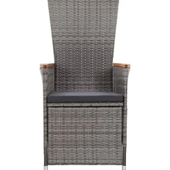 vidaXL - Tuinstoel - Grijs - Poly rattan - 2 stuks