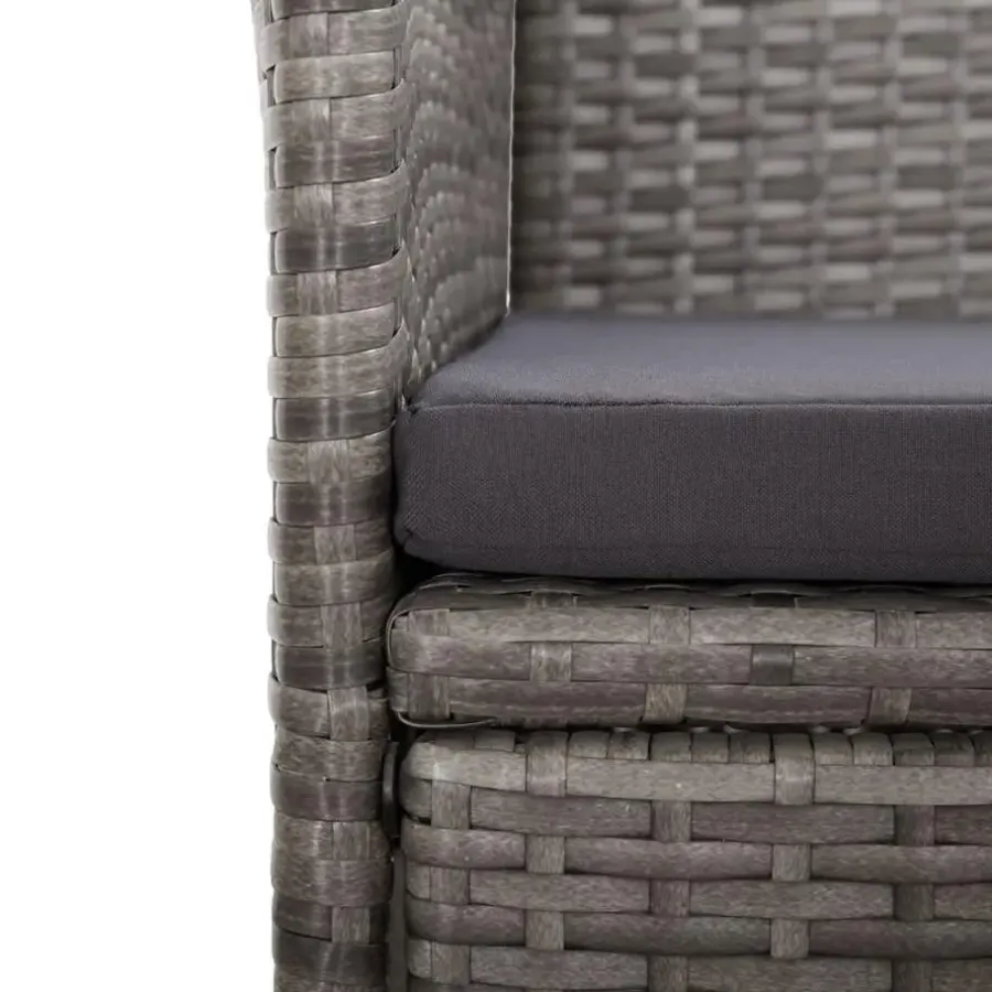 vidaXL - Tuinstoel - Grijs - Poly rattan - 2 stuks