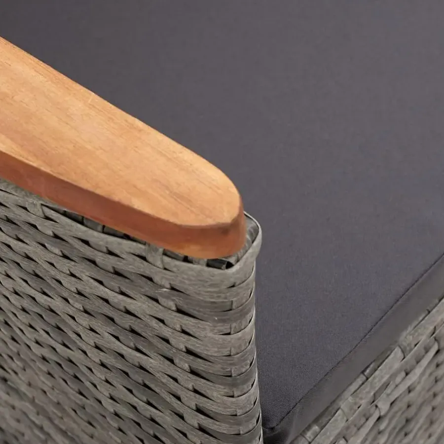 vidaXL - Tuinstoel - Grijs - Poly rattan - 2 stuks