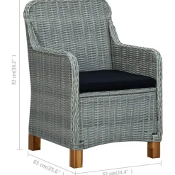 vidaXL - Tuinstoel - Grijs - Poly rattan - 2 stuks